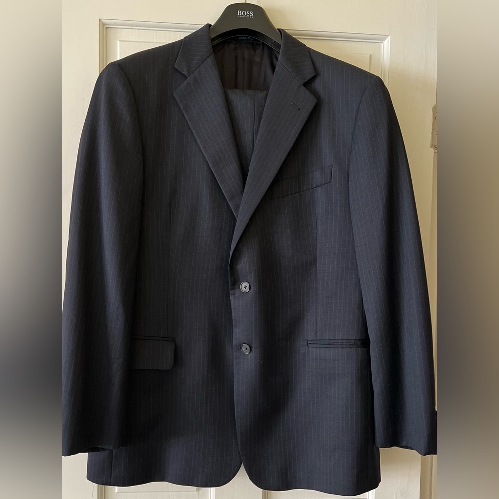 Joseph Abboud Men’s Suit - Navy with blue pin stripes
